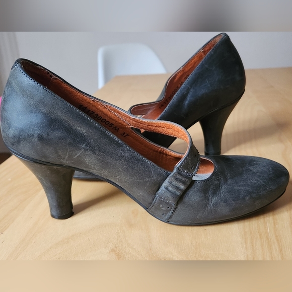 COPY - Escarpin cuir newbuck, fly london, gris charcoal - Picture 3 of 7